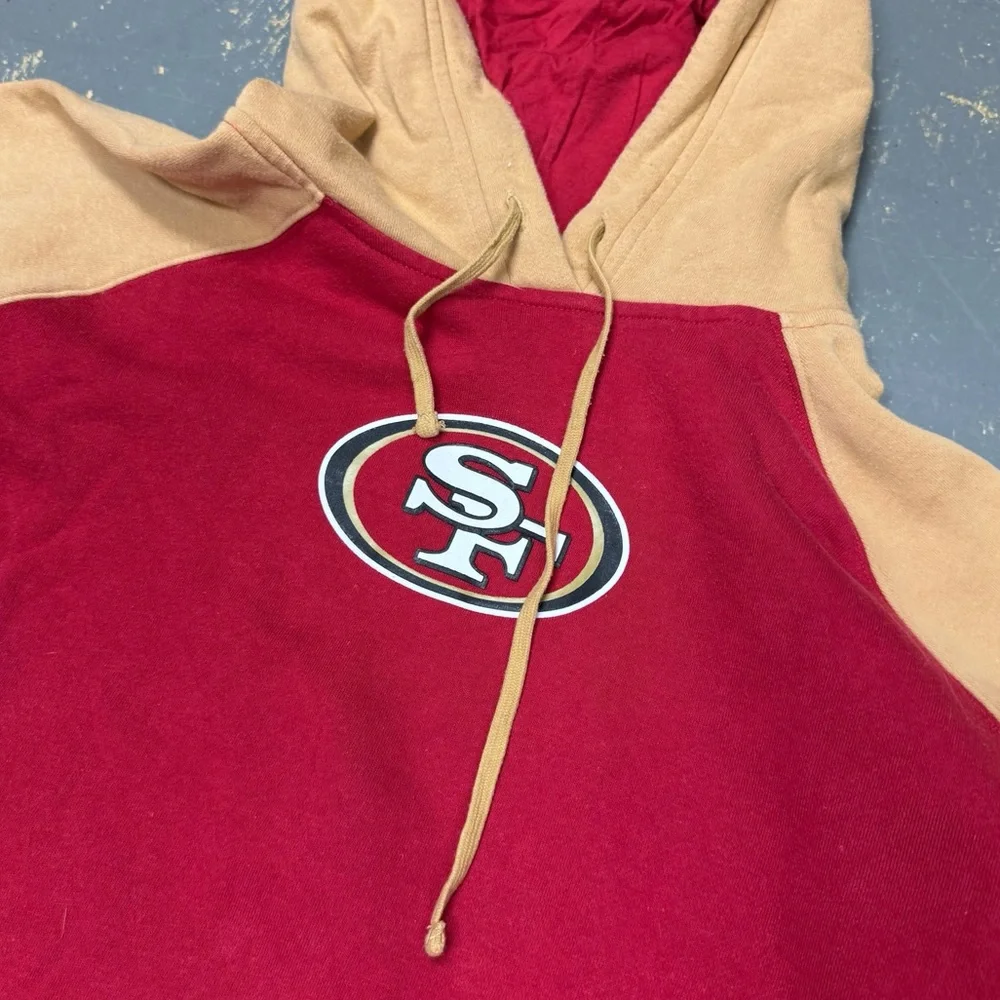Reebok San Francisco 49ers Hooded Pull Over Sweater Helmet Medium Vintage NFL - Picture 3 of 8